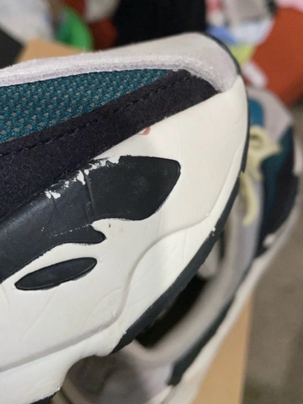 Yeezy Kids Sneakers in Gray, Blue, Black & Cream - Picture 10 of 12